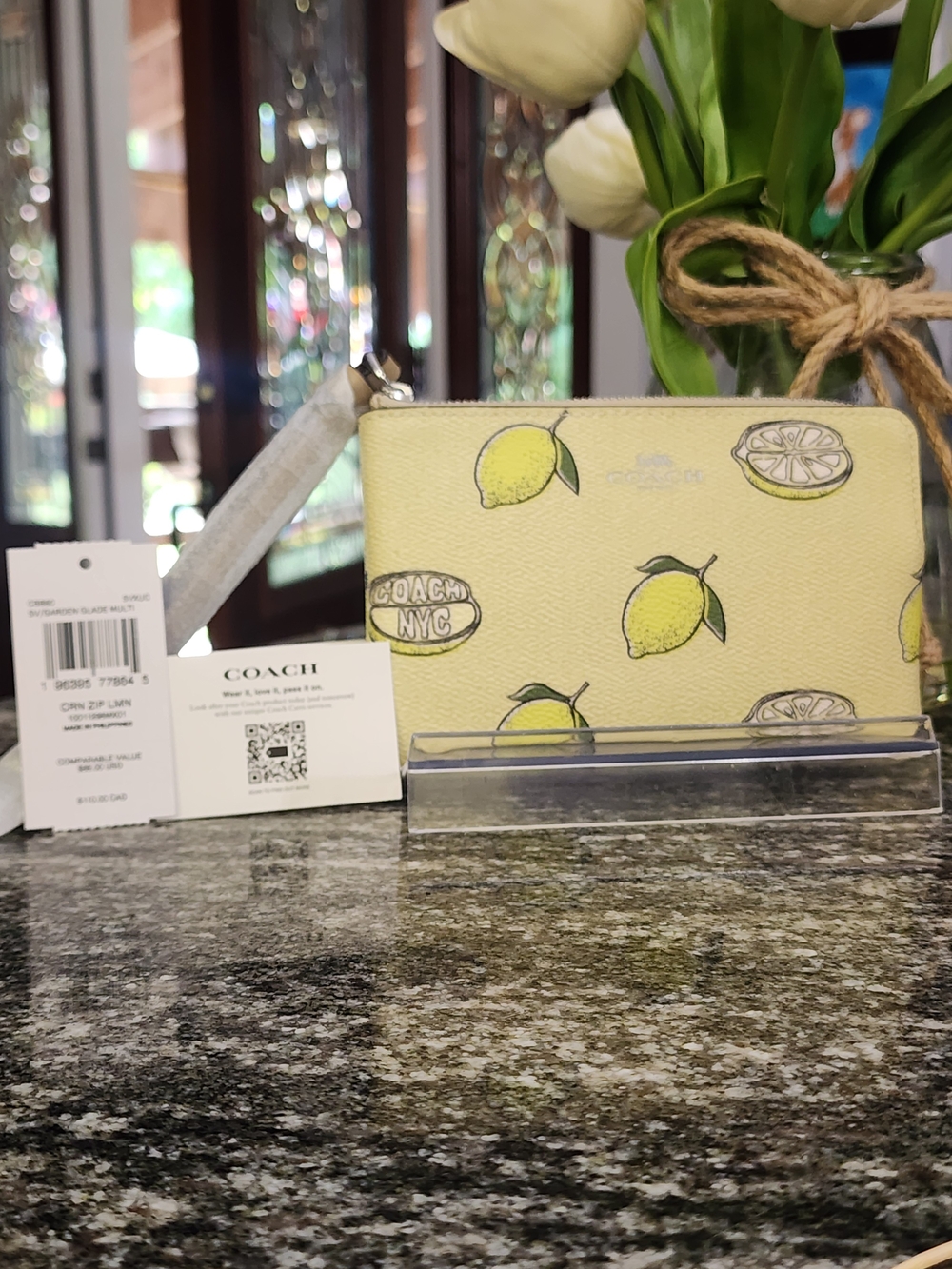 Coach Lemon Print Wristlet - Yellow
